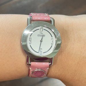 Coach Watch 0238 Pink Leather Band Genuine Leather